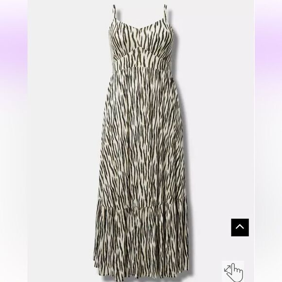 torrid Dresses & Skirts - Torrid Black White Supersoft V-Neck Tiered Sleeveless Maxi Dress Event Party